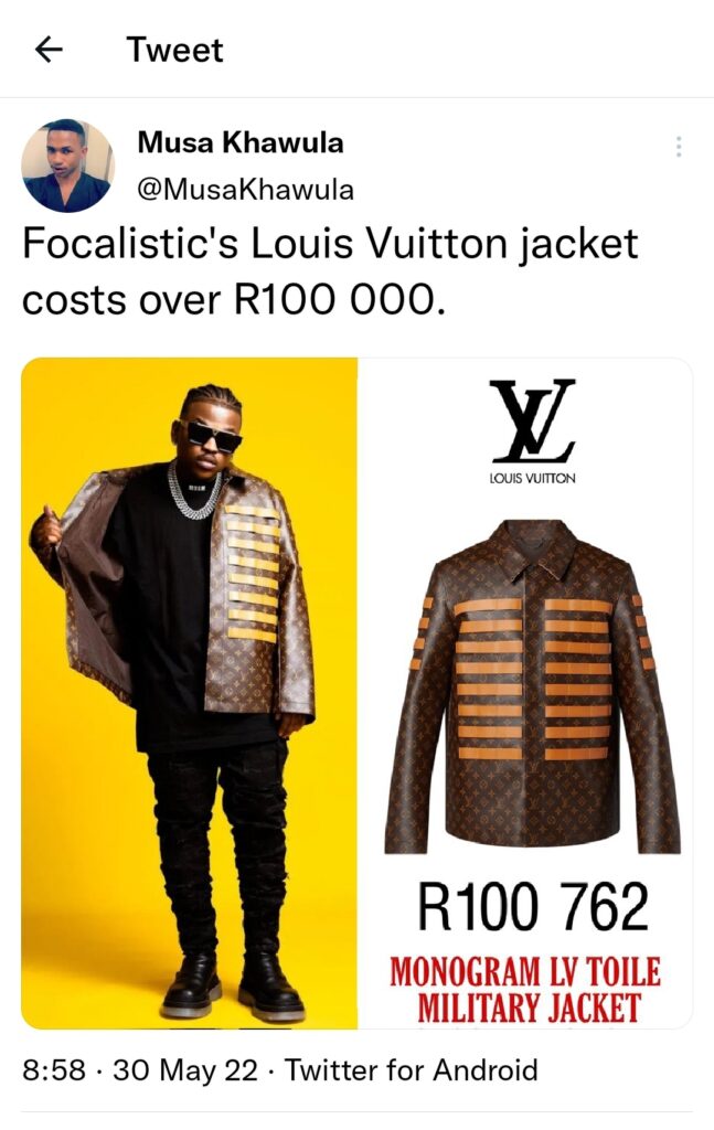 Focalistic's Louis Vuitton Monogram Toile Military jacket costs over R100  000